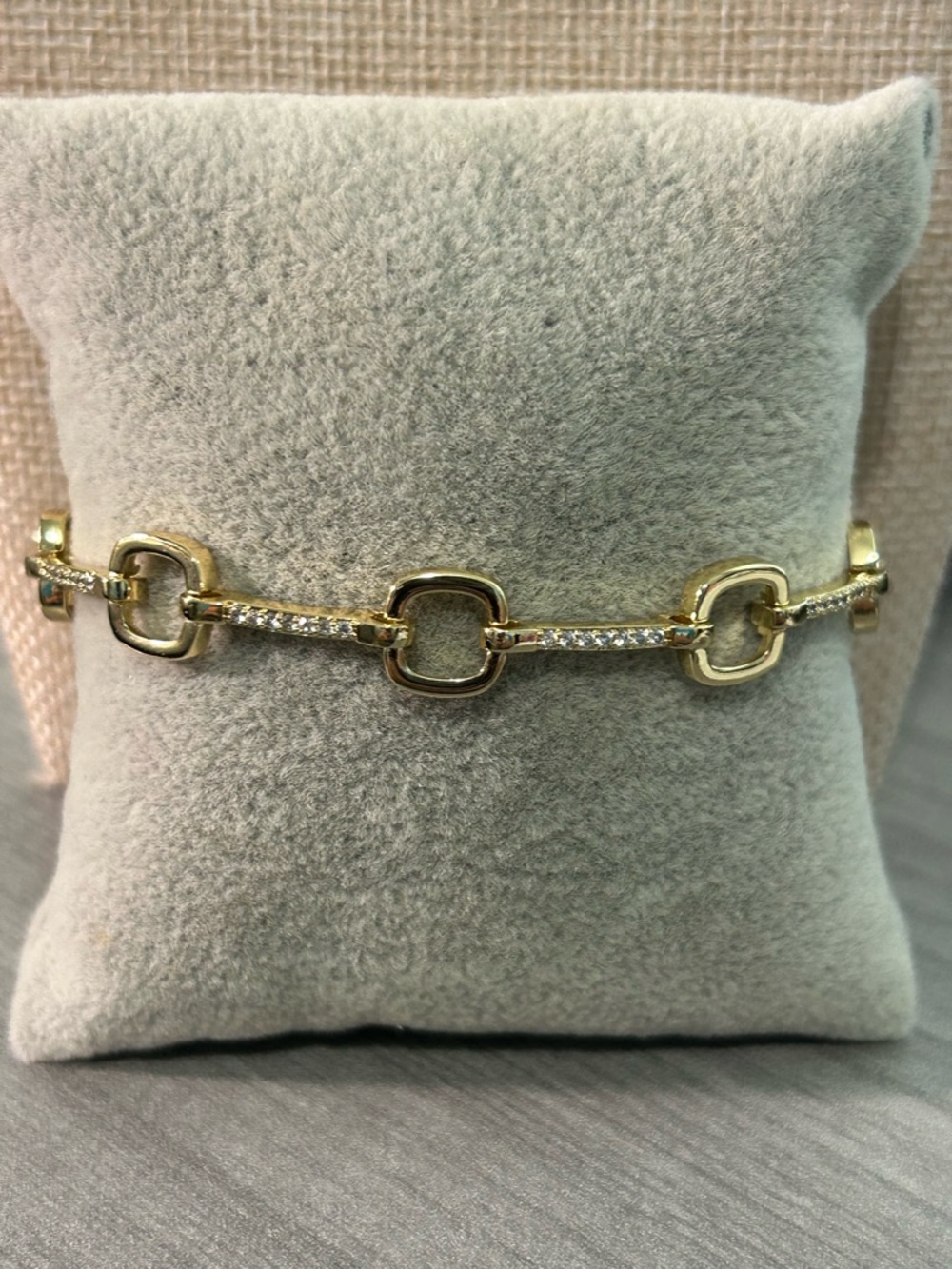 18K Gold Filled Link Bracelet 7–7.5”|AAA CZ Accents|Elegant Chain Bracelet|NWOT